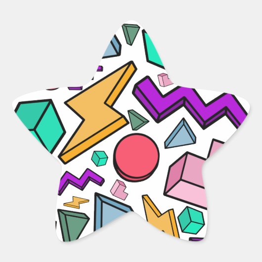 jaren '80 esthetische retro ster sticker (Voorkant)