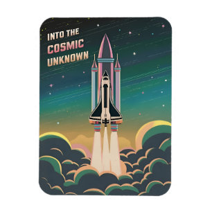  jaren '80 Graphic LoFi Retrowave Space Shuttle Magneet