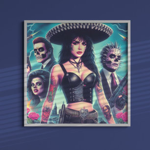 jaren '80 Horror Girl Poster