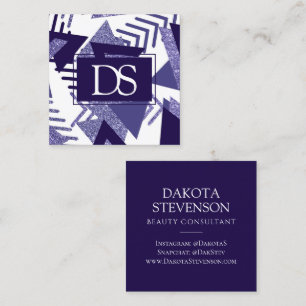 jaren '80 Koel Abstract Paarse passievormen Mono Contactkaartje