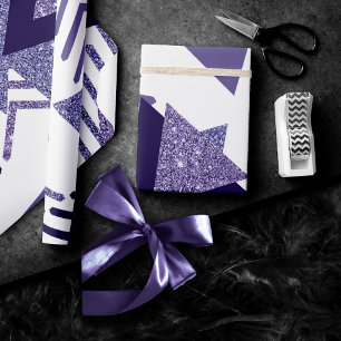 jaren '80 Koel Abstract   Paarse Passion Shapes Pa Cadeaupapier