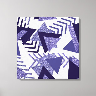 jaren '80 Koel Abstract Paarse Passion Shapes Pa Canvas Afdruk