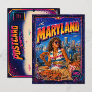 Jaren 80 Maryland Ansichtkaart 80s Retro Briefkaart
