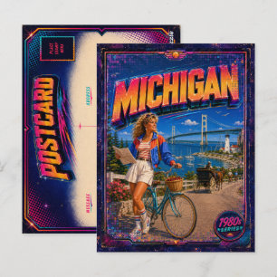 Jaren 80 Michigan ansichtkaart 80s retro Briefkaart