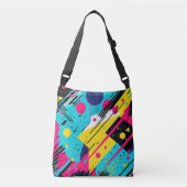 jaren '80 Retro geometrisch patroon Crossbody Tas (Voorkant)