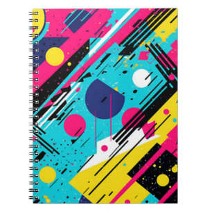 jaren '80 Retro geometrisch patroon Notitieboek