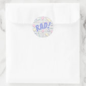 jaren '80 Thema 'Rad' Slogan Sticker (Tas)