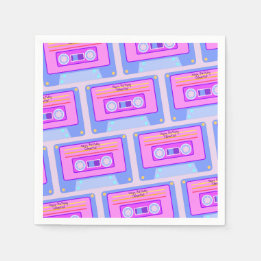 jaren '80 Vaporwave Esthetische Gelukkige Verjaard Servet