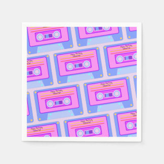 jaren '80 Vaporwave Esthetische Gelukkige Verjaard Servet