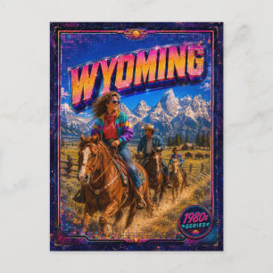Jaren 80 Wyoming ansichtkaart 80s retro Briefkaart