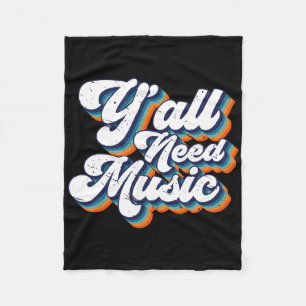 jaren '80 Y'all Need Music jaren '80 Retro Throwb Fleece Deken