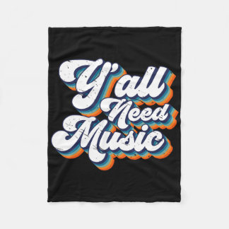 jaren '80 Y'all Need Music jaren '80 Retro Throwb Fleece Deken
