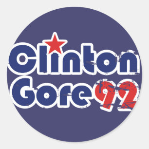  jaren '90 Clinton Gore 1992 Ronde Sticker