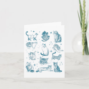 jaren '90 Tattoo Cat Retro Kitten Natuur Cat Lov Kaart