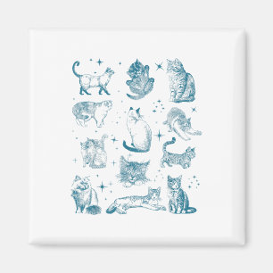 jaren '90 Tattoo Cat Retro Kitten Natuur Cat Lov Magneet