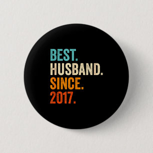 Jaren echtgenoot sinds 2017 8e trouwdag ronde button 5,7 cm