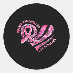 Jaren en tellen Ik ben een overlevende borstkanker Ronde Sticker