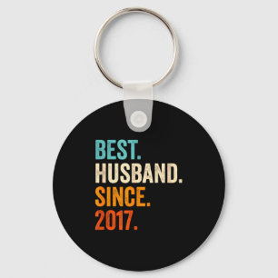 Jaren T-shirt Echtgenoot Sinds 2017 8e Huwelijk Sleutelhanger