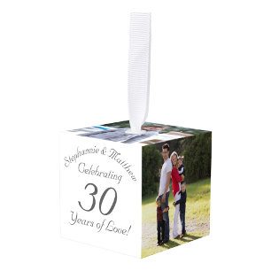 Jaren van Liefde Jubileum Foto Kubus Ornament
