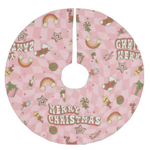 jaren zestig Groovy Merry Christmas Kerstboom Rok