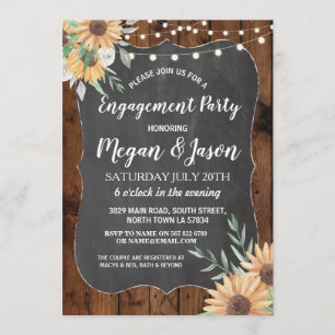 Jars Engagement Party Rustiek Hout Zonnebloem Uitn Kaart