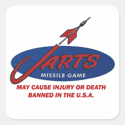  Jarts Sticker! Vierkante Sticker (Voorkant)