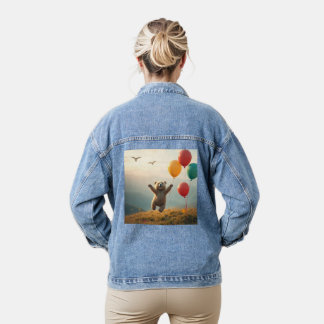 Jas Baby Beer Vliegen met ballonnen Denim Jacket