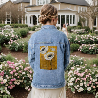 Jas met bloemen Art Denim Jacket