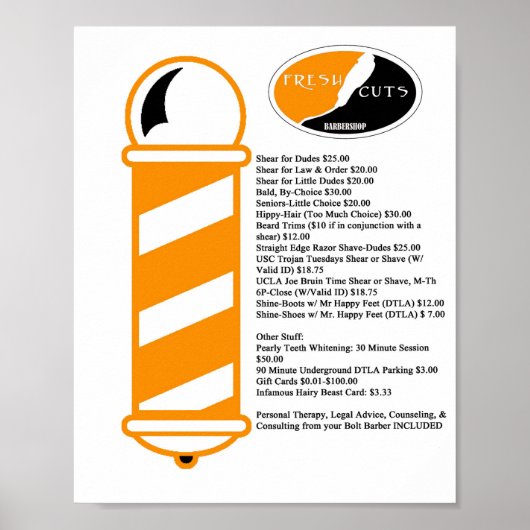 Jasen Sousa Barber Shop Poster (Voorkant)