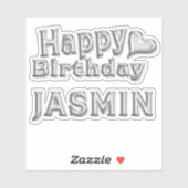 Jasmin Happy Birthday Autocollants (Feuille)
