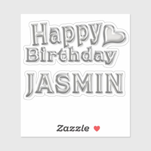 Jasmin Happy Birthday Autocollants (Feuille)