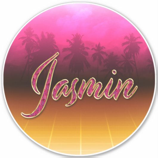 Jasmin Prénom Golden Pink Autocollants (Devant)