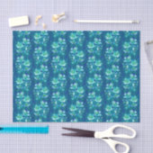 Jasmine Bloom  bloemen Floral Pattern Blue Tissuepapier (Craft)