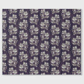 Jasmine Bloom  Flowers Floral Pattern Grey Cadeaupapier (Vlak)