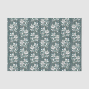 Jasmine Bloom Flowers Floral Pattern Grey Tissuepapier