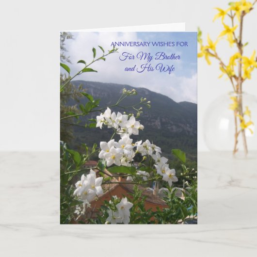 Jasmine Broer en vrouw gepersonaliseerde verjaarda Kaart (Gele Bloem)