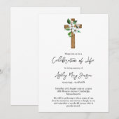 Jasmine Cross Celebration of Life Funeral Kaart (Voorkant / Achterkant)