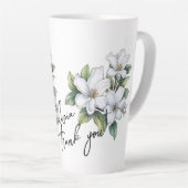 Jasmine "Dank je!" Bewerkbare slogan en naam Latte Mok (Rechterhoek)