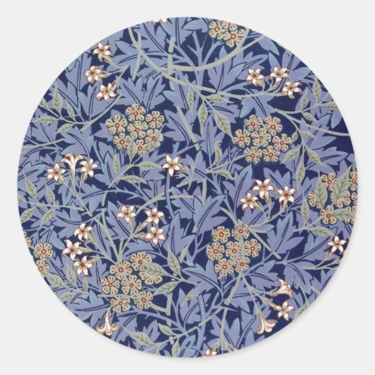 Jasmine door William Morris Ronde Sticker (Voorkant)