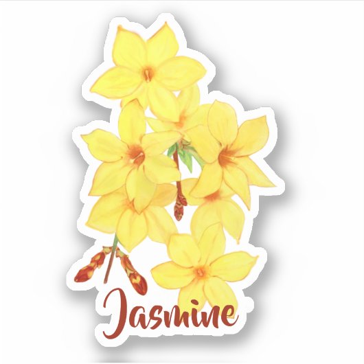 Jasmine Flower Custom Vinyl Stickers (Voorkant)