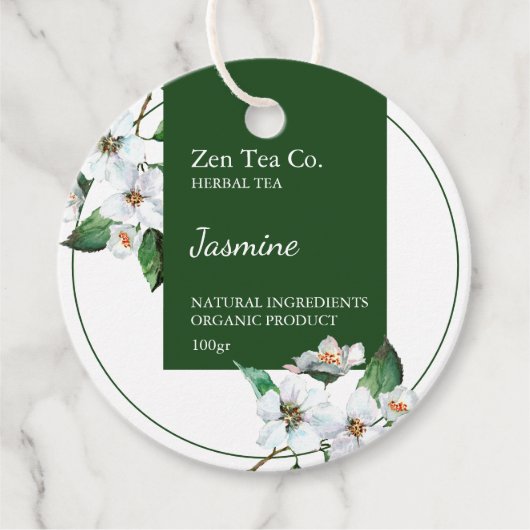 Jasmine Herbal Tea Business Label (Voorkant)