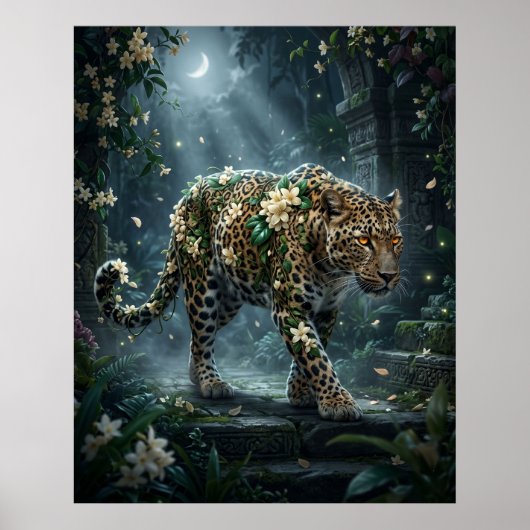 Jasmine Leopard Moon Bloom Poster (Voorkant)