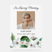 Jasmine Memorial Photo Funeral Acrylic Sign (Recto)