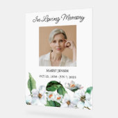 Jasmine Memorial Photo Funeral Acrylic Sign (Angle)