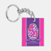 Jasmine-naam: letter J unicorn crest custom Sleutelhanger (Voorkant Links)
