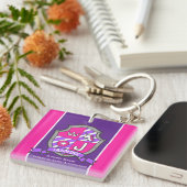 Jasmine-naam: letter J unicorn crest custom Sleutelhanger (Voorkant Rechts)