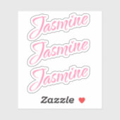 Jasmine Nom décoratif en rose x3 Sticker (Feuille)