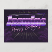 Jasmine Nom Prénom Anniversaire de la carte postal (Devant)