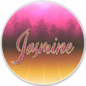 Jasmine Prénom Golden rose Autocollants (Devant)