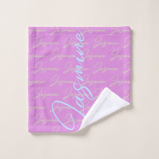 Jasmine Repeating Name Pattern  (Gant de toilette)